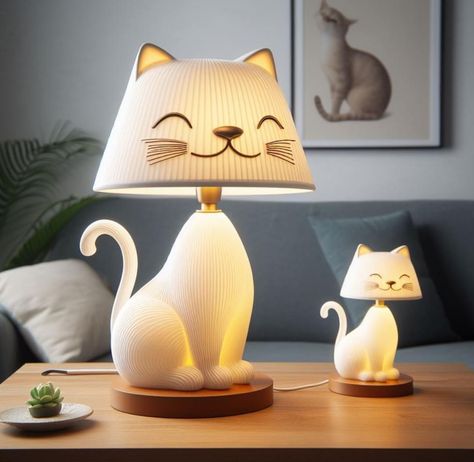 Cat Themed Furniture, Cat Lamp, Whimsical Furniture, Cat Items, Cat Themed, Cute Kitty, Luxury Homes Interior, Cat Crafts, Cat Decor