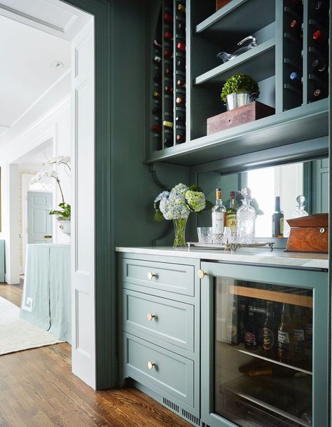 Green Wet Bar, Butler’s Pantry, Butlers Pantry, Small Sink, Compact Kitchen, Butler Pantry, Georgian Homes, Inspiration Photos, Butler's Pantry