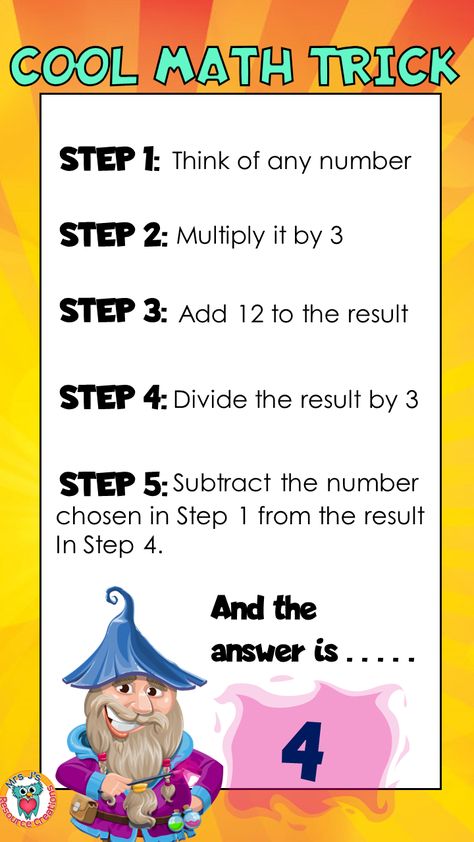 Unveiling the Magic of Mathematics: The 'Always 4' Trick That Will Amaze You Math Magic Tricks, Number Tricks, Cool Math, Cool Math Tricks, Funny Minion Pictures, Math Magic, Learning Mathematics, Funny Mind Tricks, Study Flashcards