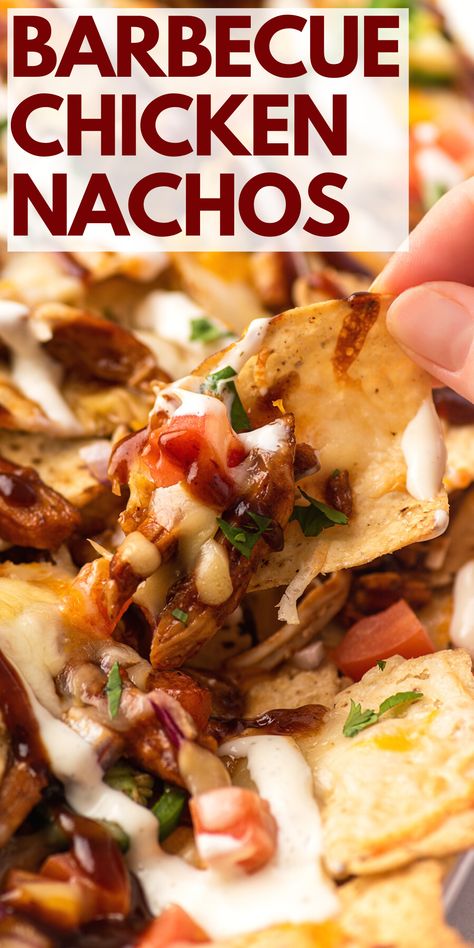 Chicken Ranch Nachos, Nachos With Chicken And Cheese, Chicken Wonton Nachos, Barbeque Chicken Tacos, Pulled Chicken Nachos Bbq, Baked Bbq Chicken Sides, Bbq Nachos Recipe Chicken, Shredded Bbq Chicken Meals, Shredded Chicken Nachos Easy