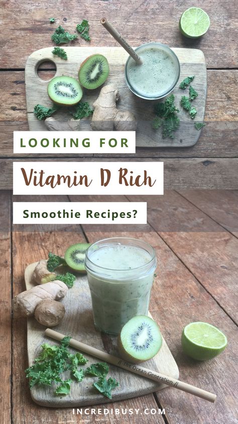 Are you looking for a quick and easy Vitamin D rich smoothie recipe to blast the winter out of town?  Recipe here:  Smoothies and Bamboo Straws and Saving the Oceans ~ Incredibusy Vitamin Rich Smoothies, Vitamin D Smoothie, Vitamin D Smoothie Recipes, Vitamin D Juice Recipes, Iron Rich Smoothie Recipes, Iron Rich Smoothie, Food Gadgets, Gain Meals, Vitamin D Rich Food