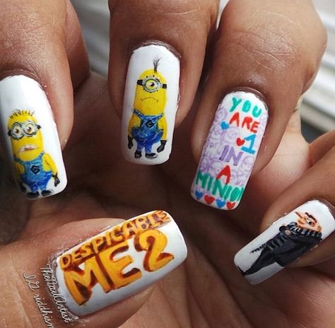 Despicable Me 2 Nails! I love Despicable Me!! So cute! Minion Nails, Despicable Me 2, Nails Desing, Cute Nail Designs, Despicable Me, Love Photos, Creative Fashion, Cute Nails, So Cute