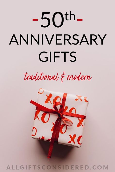 50th anniversary gifts, traditional and modern Creative Corporate Gifts, Golden Anniversary Party, Anniversary Traditions, Golden Wedding Anniversary Gifts, Golden Anniversary Gifts, Anniversay Gifts, Couple Celebrating, 50th Wedding Anniversary Party