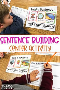 Literacy Centers First Grade, First Grade Literacy Centers, First Grade Literacy, Sentences Kindergarten, 1st Grade Centers, Science Videos For Kids, Centers First Grade, Sentence Building Activities, Centers Kindergarten