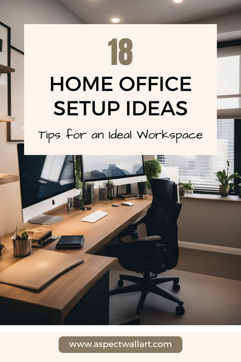 18 Home Office Setup Ideas - Tips for an Ideal Workspace Programmer Workspace, Home Office Setup Ideas, Office Productivity, Mens Office, Cosy Living, Serene Bedroom, Setup Ideas, Productivity Hacks, Home Office Setup