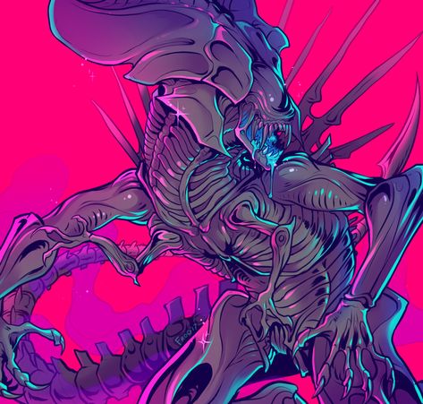 https://www.artstation.com/artwork/RmZEv 80's Aesthetic, Alien Queen, The Queen, Deviantart, Queen, Pink