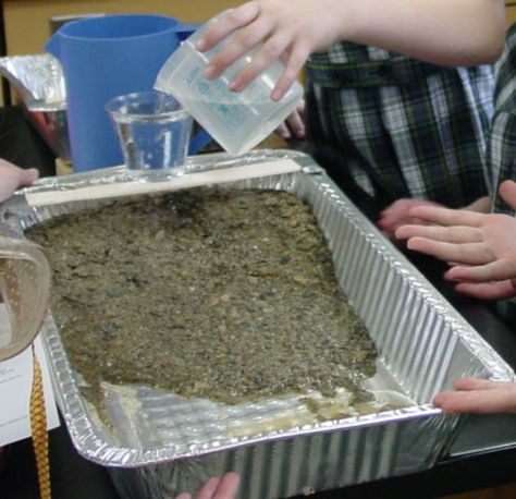 Earth science needs to be taught in hands-on ways with lots of interaction and reflection.  Weathering and erosion can be taught using simpl... Erosion Lab, Erosion Activities, Earth Science Projects, Rock Unit, Earth Science Activities, Earth Science Lessons, Weathering And Erosion, Close Reading Activities, 4th Grade Science