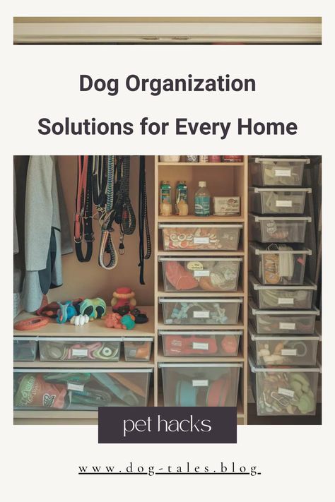 Organizing dog supplies doesn’t have to be a challenge. Discover fun and practical dog supplies storage hacks to tidy up with ease. 🐶 Pin this now and try it out! Organize Dog Stuff, Pet Supply Organization, Dog Supplies Storage, Dog Closet, Dog Organization, Pet Storage, Dog Spaces, Dog Toy Storage, Pet Organization