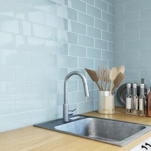 Subway Tile Design, Bath Surround, Tiles For Wall, Kitchen Backsplashes, Glass Brick, Glass Subway Tile, Subway Tiles, Morning Sky, Glass Tiles