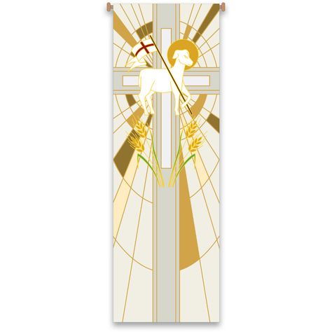 Paschal Candle, Church Banners Designs, Church Banner, Communion Cups, Best Banner Design, Church Furniture, Agnus Dei, Candle Altar, Lamb Of God