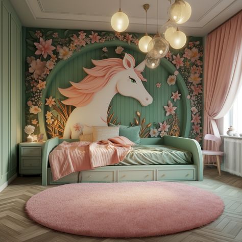 Unicorn Room Aesthetic, Unicorn Inspired Bedroom, Unicorn Theme Bedroom Girl Rooms, Unicorn Room Ideas Bedrooms, Unicorn Room Decor Kids Girls Bedroom, Unicorn Girls Bedroom Room Ideas, Unicorn Bedroom Ideas Kid Rooms, Unicorn Theme Room, Unicorn Theme Bedroom