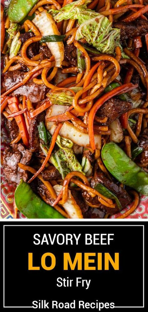 Beef Lo Mein Recipe Chinese Food, Shrimp And Steak Lo Mein Recipe, Beef Lo Mein Sauce, Homemade Beef Lo Mein, Sirloin Steak And Noodles Recipes, Steak And Shrimp Lo Mein, Steak Lo Mein, Noodles With Steak, Steak Noodles