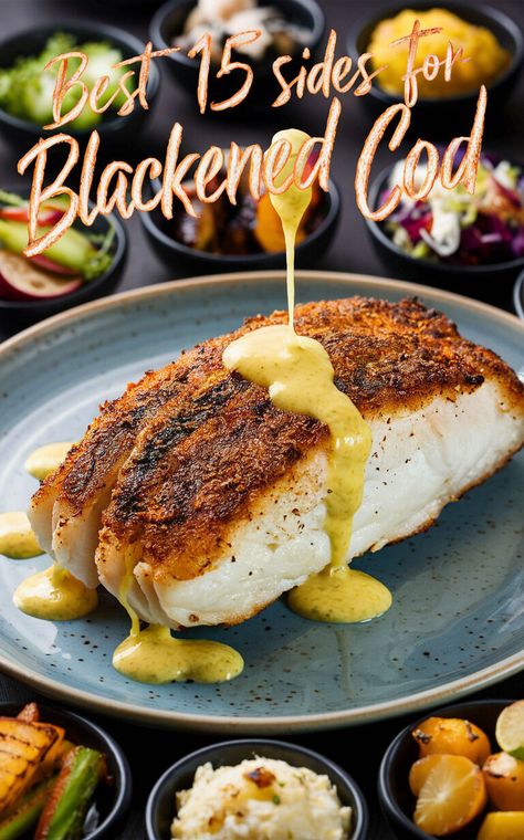 🔥🐟 Elevate your blackened cod with these delicious side dishes! �😋 #foodie #yum #dinnerideas Cod Chowder Recipe, Miso Glazed Cod, Blackened Cod, Cod Cakes, Cod Dishes, Grilled Cod, Delicious Side Dishes, Cod Recipes, Fritter Recipes