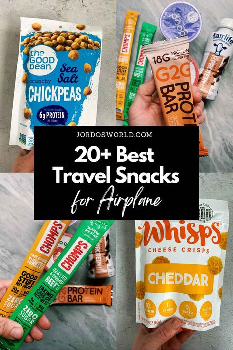 Looking for some travel snacks for flying? Here are some of the best healthy travel snacks to bring on the airplane! Airplane Snackle Boxes, Snacks For A Flight, Best Snacks For Long Flights, Airplane Lunch Ideas, Airport Snacks Ideas, Flight Snacks Airplane, Healthy Snacks For Airplane Travel, Healthy Hotel Snacks, Snacks For Flights Air Travel