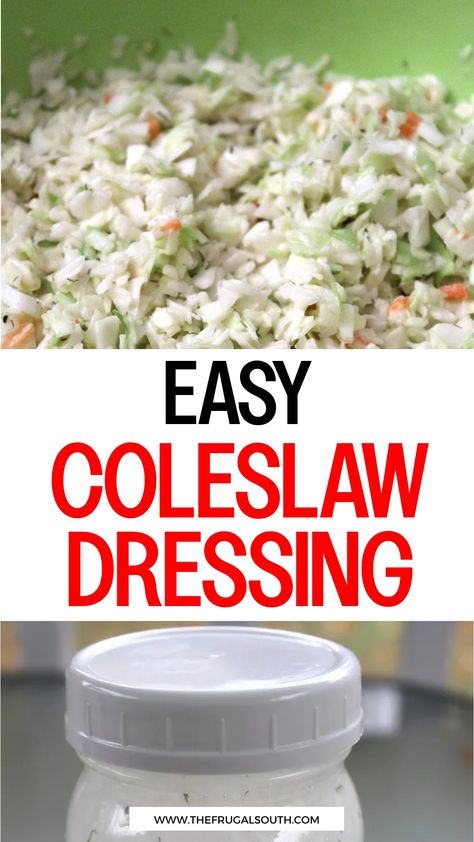 Looking for the perfect coleslaw dressing recipe? This homemade coleslaw dressing vinegar is a game-changer! With just a few simple ingredients, you can whip up this tangy and flavorful dressing in no time. Say goodbye to store-bought dressings and hello to delicious homemade goodness. Whether you prefer a creamy or vinegar-based option, this easy coleslaw dressing recipe will take your coleslaw to the next level. Dressing For Cole Slaw, Quick Coleslaw Dressing, Easy Homemade Coleslaw, Simple Coleslaw Dressing, Dairy Free Coleslaw Dressing, Easy Creamy Coleslaw Recipe, Homemade Coleslaw Dressing Vinegar, Coleslaw Dressing Recipe Vinegar, Slaw Dressing Recipe Vinegar