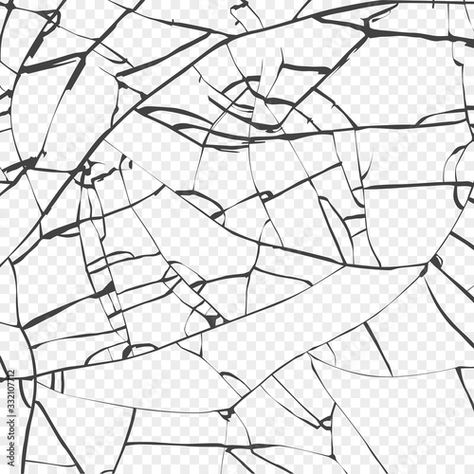 Stock Image: Surface of broken glass texture. Sketch shattered or crushed glass effect. Vector isolated on transparent background Broken Glass Texture, Texture Sketch, Smash Glass, Shattered Mirror, Mirror Drawings, Windshield Glass, Abstract Cloud, Outline Illustration, Broken Window