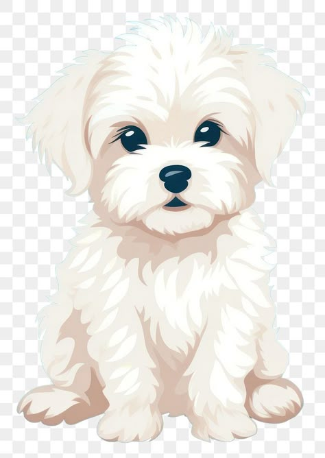 Fluffy White Dog Drawing, Maltese Clipart, Maltese Dog Drawing, Watercolour Dogs, Poodle Drawing, Watch Sketch, Dog Animation, Puppy Drawing, Dog Png