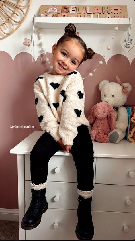 Kids Dr Martens Outfit Girl, First Birthday Guest Outfit, Kids Outfit Ideas Daughters, Kids Fall Outfits Daughters, Toddler Outfits Girl Winter, Pumpkin Patch Outfit Toddler Girl, Toddler Girl Fall Outfits Black Kids, Toddler Christmas Pictures Outfits, Girls Fall Fashion 2024