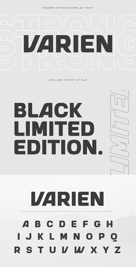 Strong Fonts Alphabet, Strong Fonts Typography, Font Display Design, Font Styles For Logo, Bold Logo Fonts, Modern Typeface Logo, Fonts For Design, Cool Logo Fonts, Bold Font Design