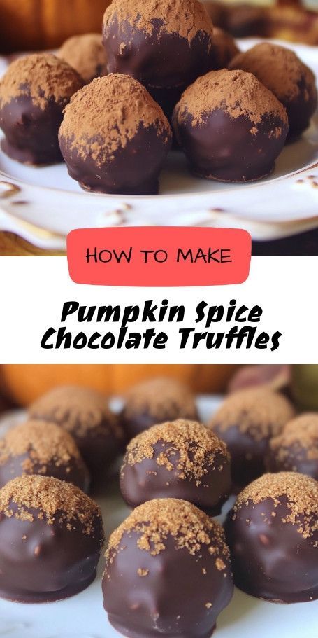 Chocolate Pumpkin Spice Truffles: A Perfect Fall Treat Indulge in the rich blend of chocolate and warm pumpkin spices with these easy-to-make Chocolate Pumpkin Spice Truffles. Perfect for autumn gatherings or a cozy night in, these delightful treats are sure to please. Discover the recipe and try it today! #ChocolateTruffles #PumpkinSpice #FallFlavors Pumpkin Spice Truffles, Coconut Flour Pumpkin Bread, Paleo Pumpkin Cookies, Pumpkin Spice Chocolate, Pumpkin Truffles, Pumpkin Spices, Dessert Hummus, Homemade Pumpkin Spice, Spiced Chocolate