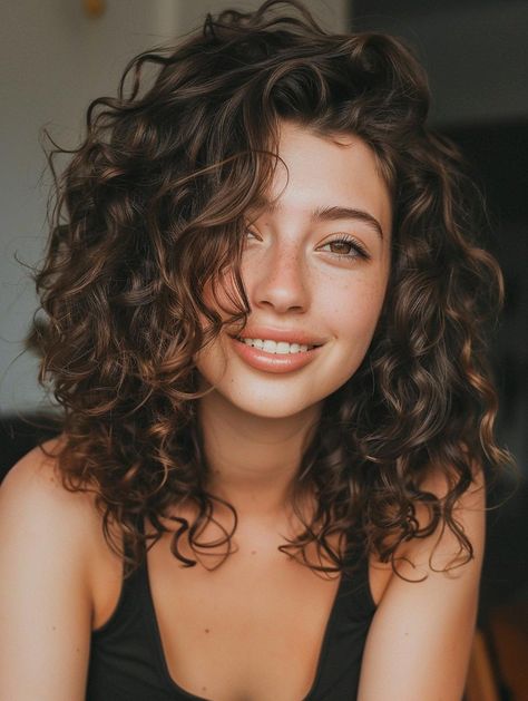 Discover Gorgeous Medium Curly Hairstyles for Effortless Style Haircuts For Round Faces With Curly Hair, Before And After Wavy Haircut, Medium Length Hair Curly Natural Curls, Face Framing Layers Wavy Curly Hair, Medium 2c Haircut, Medium Length Haircut Curly Waves, Side Curtain Bangs Curly Hair, 3b Curly Hair Shoulder Length, Natural Wavy Medium Length Hair