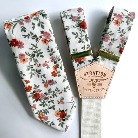 Check out our new line of Wedding Suspender straps in Red Wine, Burnt Orange, Copper, Cinnamon, Espresso, Shale, Charcoal Yarn Dyed, Pepper and the MOST beautiful fall floral you have ever seen! - Simply message Jacqueline and let her know any color or pattern Suspender/Tie color you like and we make each set custom for YOUR Wedding. - Simply message Jacqueline and let her know any color or pattern Suspender Tie you like and we make each set custom for YOUR Wedding. Button On Color Attachments a Suspenders With Tie, Floral Tie Groom, Groomsman Attire, Floral Tie Wedding, Wedding Suspenders, Grooms Suit, Suspenders Wedding, Orange Copper, Winter Wedding Colors