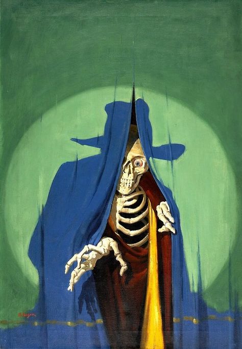 The Shadow - George Rozen Arte Pulp, Skulls And Bones, Pulp Magazine, Horror Posters, Retro Horror, Comic Shop, Bd Comics, Tableau Art, Pulp Art