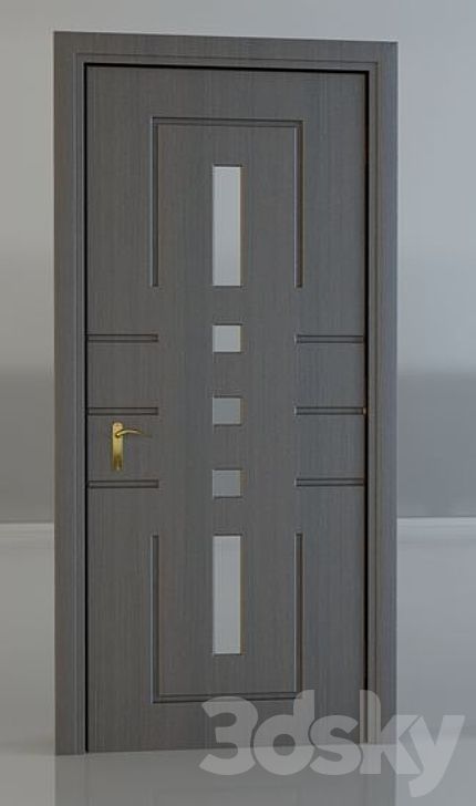 door_07 - Doors - 3D model Shaker Interior Doors, Pintu Interior, Porte In Ferro, Flush Door Design, Single Door Design, House Main Door Design, Steel Door Design, Entry Doors With Glass, Front Door Design Wood