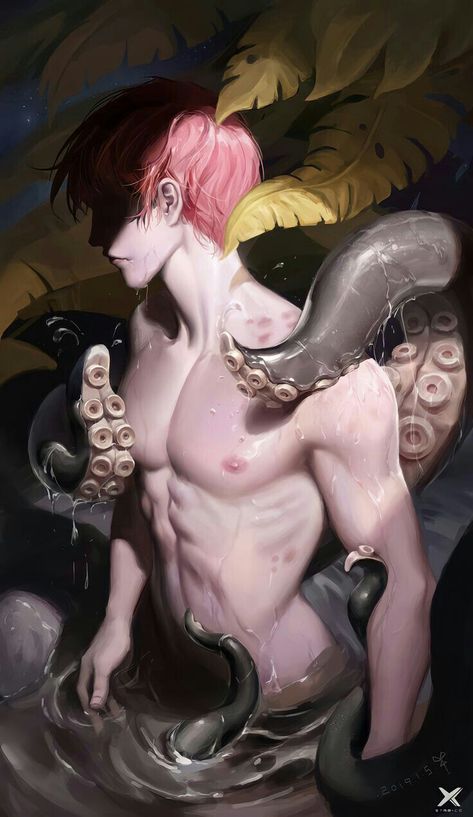 Academy Fantasy Art, Fantasy Star, Star Academy, Anime Guys Shirtless, Mermaid Art, Male Art, Boy Art, Handsome Anime Guys