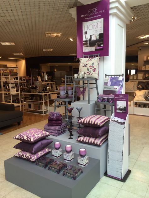 Debenhams Glasgow Home hotspot highlighting the "pink & berry" trend in collaboration with the Home catalogue launch Retail VM | visual merchandising | Home | shop design | autumn trend Homeware Display, Trade Show Booth Ideas, Show Booth Ideas, Purple Poster, Visual Merchandising Displays, Trade Show Booth, Pink Berry, Retail Merchandising, Show Booth