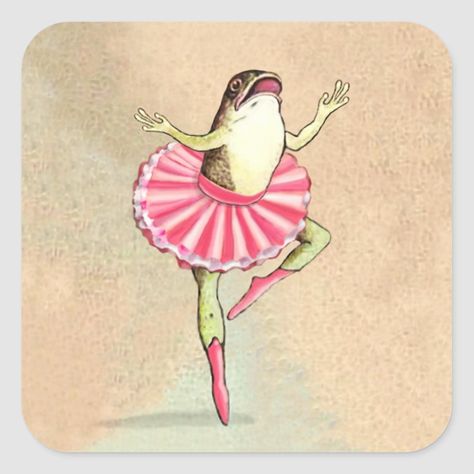 Ballerina Frog, Frog Stickers, Happy Dancing, Dancing Ballet, Dancing Ballerina, Frog Illustration, Arte Indie, Frog Pictures, Arte Peculiar