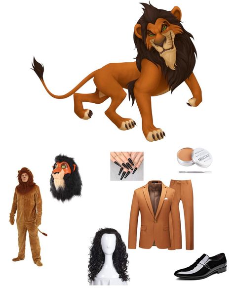 Scar Cosplay Lion King, Lion Costume Men, Scar Lion King Costume, Lion King Costumes Diy, Lion King Costumes, Scar Mask, Scar From The Lion King, Scar And Mufasa, The Lion King Scar