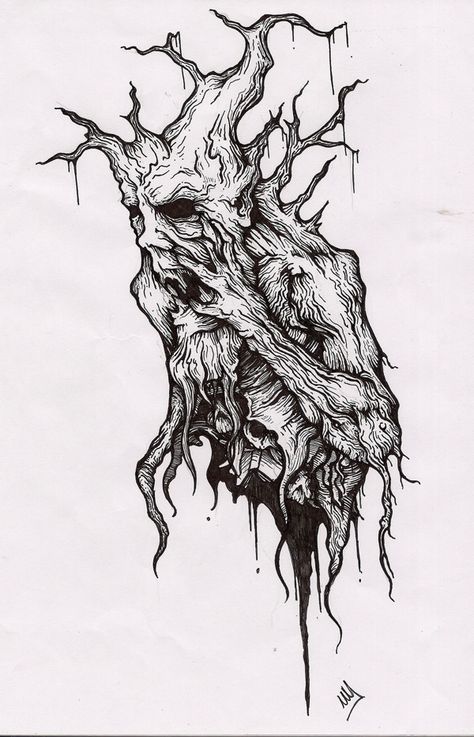 Backpiece Tattoo, Monster Tattoo, Surreal Tattoo, Scary Drawings, Creepy Drawings, Skull Art Drawing, Fantasy Tattoos, Creepy Tattoos, Dark Art Tattoo