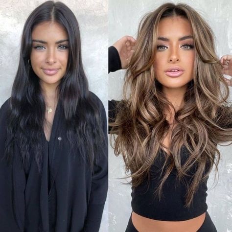 Expensive Brunette, Brunette Hair With Highlights, Hair Makeover, Hair Color And Cut, Hair Inspiration Color, Hair Color Trends, Blonde Balayage, Brown Hair Colors, Hair Transformation