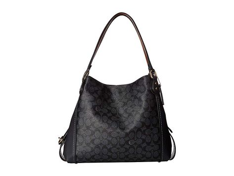 COACH Edie 31 Shoulder Bag in Coated Canvas Signature (Li/Charcoal Midnight Navy) Shoulder Handbags. Please Note: COACH items cannot be shipped to military addresses (APO or FPO) and addresses in Hawaii  the Virgin Islands  Guam or any other locations outside of the continental US. Edie combines downtown ease with utility. The soft  slouchy silhouette features a three-compartment interior designed for perfect organization. It' #COACH #BagsandLuggage #Handbag #Shoulder #Gray Perfect Organization, Coach Edie, The Virgin Islands, Virgin Islands, Midnight Navy, Sneakers Boots, Free Clothes, Shoulder Handbags, Wallet Case