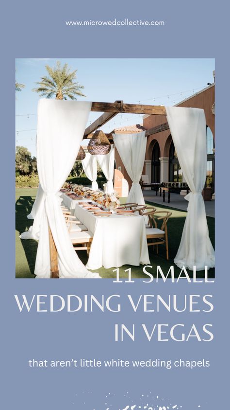 We've rounded up a list of the best micro wedding venues in Las Vegas (no little white wedding chapels here!) Whether you seek a whimsical art space, a modern lakeside retreat, or a dry lakebed with incredible mountain views, Las Vegas has something for everyone. Check out our list of small wedding venues in Vegas!  Collaboration with Starry Eyed Events  #microweddingvegas #microweddinglasvegas #microweddingvenues Las Vegas Wedding Venues Cheap, Las Vegas Micro Wedding, Vegas Micro Wedding, Small Vegas Wedding, Little White Chapel Vegas, Small Wedding Locations, Las Vegas Wedding Venues, Micro Wedding Venues, Vegas Wedding Ideas