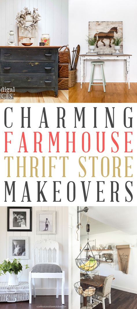 Charming Farmhouse Thrift Store Makeovers - The Cottage Market Farmhouse Thrift Store Makeovers, Chest Of Drawers Makeover, Thrift Store Makeover, Thrifted Home, Thrifted Home Decor, Cottage Market, Charming Farmhouse, Thrift Store Crafts, Diy Casa