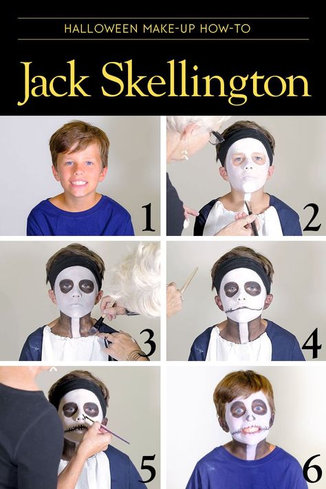 Jack Skellington Face Paint, Jack Skellington Halloween Costume, Mime Face Paint, Halloween Makeup Tutorial Easy, Easy Halloween Makeup, Christmas Makeup Look, Skeleton Makeup, Cool Halloween Makeup, Face Painting Easy