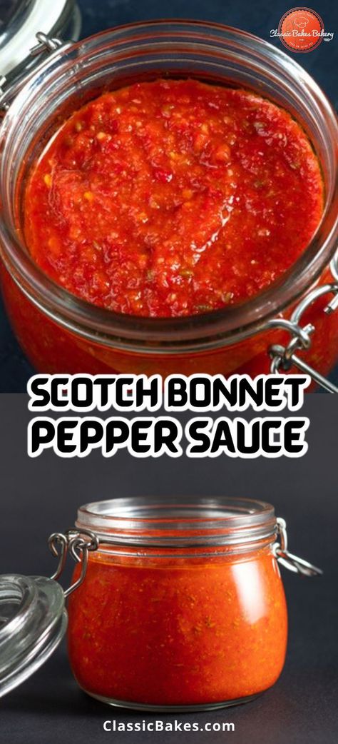 Caribbean Pepper Sauce Recipe, Hot Pepper Recipes, Chili Pepper Recipes, Pepper Sauce Recipe, Homemade Hot Sauce, Jamaican Dishes, Scotch Bonnet Pepper, Hot Sauce Recipes, Scotch Bonnet