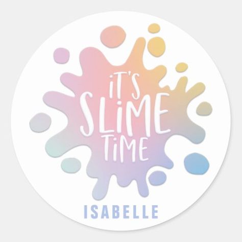 its slime time rainbow splat birthday party for $7.25 - Birthday Stickers Slime Logo Design, Slime Logo Ideas, Slime Labels, Logo Slime, Slime Logo, Shop Name Ideas, Slime Birthday, Rainbow Slime, Slime Time