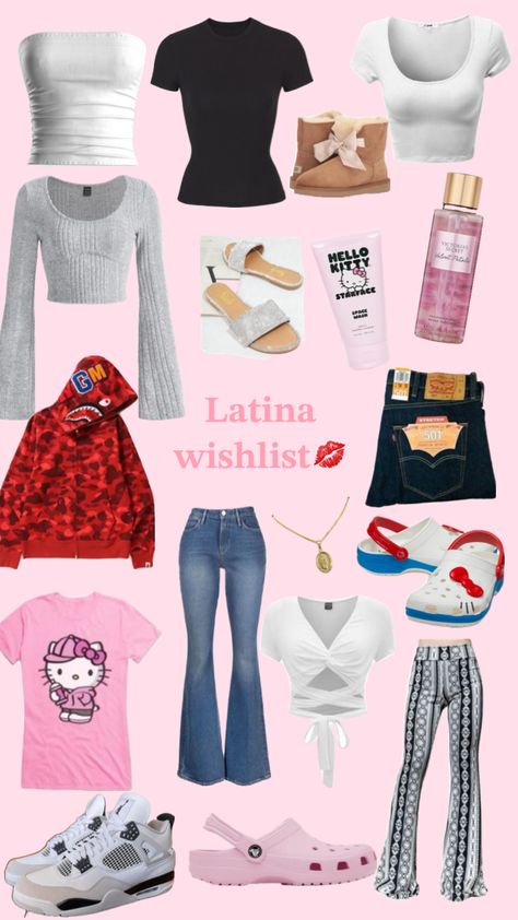 𝐋𝐚𝐭𝐢𝐧𝐚 𝐰𝐢𝐬𝐡𝐥𝐢𝐬𝐭💋💋💋 Y2k Outfits From Shein, What To Wear To A Meghan Trainor Concert, Latina Girl Outfits For School, Latina Wishlist, Girly Latina Outfits, How To Look Latina, Latina Party Outfit, Latina Pants, 90s Latina Fashion Outfit