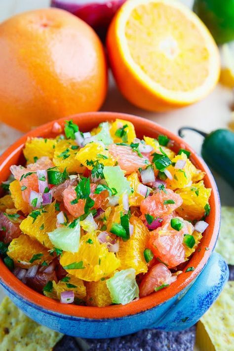 Citrus Salsa, Closet Cooking, Citrus Recipes, Summer Appetizer, Salsa Recipe, Taco Bell, A Bowl, Appetizer Snacks, Mexican Food Recipes