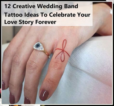 Discover the beauty of love with our collection of 12 creative wedding band tattoo ideas. Perfect for couples looking to symbolize their commitment in a unique way, these designs offer a personal touch that traditional rings can't match. From minimalist styles to intricate artworks, each tattoo tells a story of devotion and connection. Explore these inspiring concepts and find the ideal wedding band tattoo to celebrate your love story forever. Wedding Ring Tattoo Ideas For Women, Wedding Band Tattoo Ideas, Wedding Ring Tattoo Ideas, Ring Tattoo Ideas, Band Tattoo Ideas, Wedding Band Tattoo, Ring Tattoo, Traditional Rings, Wedding Ring Tattoo