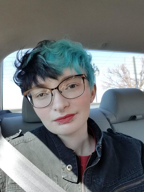 After having split dye hair for over five years I finally colored the blonde side! Half And Half Short Hair Color, Split Dye Hair Side Part, Split Dye Short Hair Pixie, Pixie Split Dye, Half Colored Hair Short, Split Dye Pixie Cut, Split Dyed Hair Boy, Short Hair Split Dye, Split Dyed Hair Short