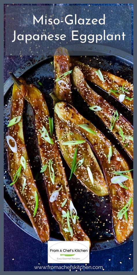 Miso Glazed Eggplant Recipe, Miso Eggplant Japanese, Nasu Dengaku Recipe, Eggplant Miso Recipe, Japanese Eggplant Recipe Easy, Chinese Eggplant Recipes Easy, Miso Glazed Eggplant, Miso Eggplant Recipes, Japanese Miso Eggplant Recipe