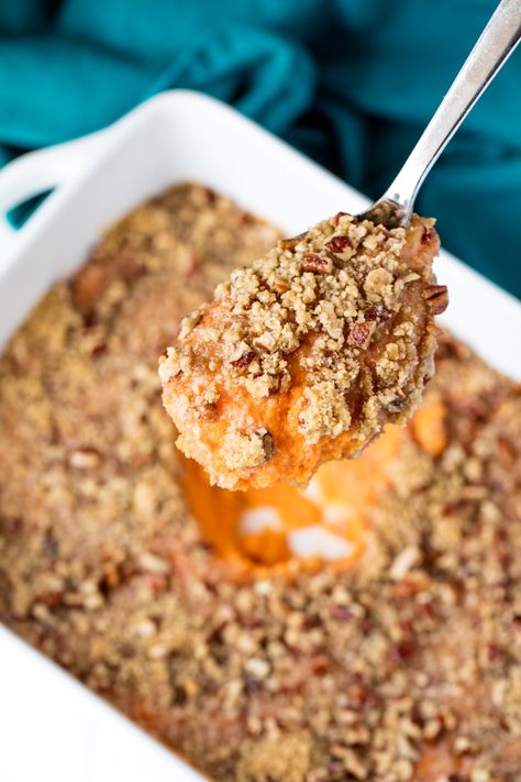 The Best Sweet Potato Casserole - thestayathomechef.com Yams Recipe Candied, Best Candied Yams Recipe, The Best Sweet Potato Casserole, Pecan Streusel Topping, Candied Yams Recipe, Best Sweet Potato Casserole, Best Sweet Potato, Sweet Potato Dishes, Glazed Sweet Potatoes