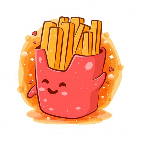 French fries kawaii cartoon character | Premium Vector #Freepik #vector #food #character #cartoon #fast-food French Fries Design, Mc Donald's, Dessert Illustration, Food Cartoon, Cartoon Monsters, Cute Food Drawings, Doodle Coloring, Food Poster Design, Fruit Illustration