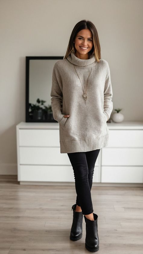 Discover the latest casual fall outfits for women in 2024 that are cute comfy and perfect for busy women over 40 Elevate your business fashion with these stylish and timeless looks Fall Outfits 2024 Business Casual, Women Winter Outfits For Work, Wool Outfits Woman, Pointy Black Boots Outfits, Fall Business Casual Outfits For Women 2024, Business Casual Outfits Women Fall 2024, Sweater Work Outfits Women, Casual Outfits Winter Women, Chic Fall Outfits 2024