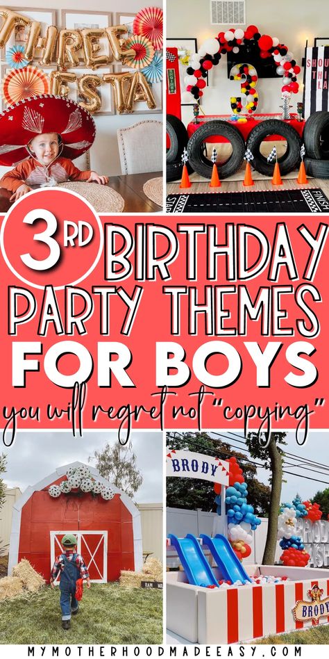 Three Bday Theme, 3 Bday Party Ideas, 3 Rd Birthday Party Ideas Boy Themes, Three Years Old Birthday Theme, Golden 3rd Birthday Boy, 3 Year Birthday Ideas, Birthday Themes For 3 Year Boy, 3th Birthday Theme, Birthday Party For 3 Year Boy