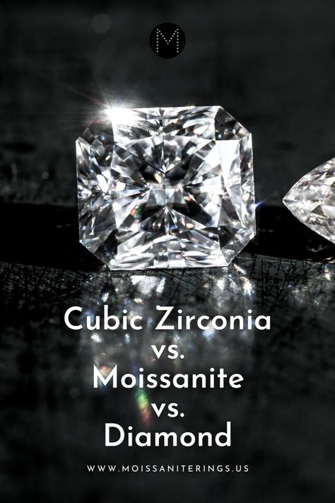 Cubic Zirconia vs. Moissanite vs. Diamond. In this article, we will provide a comprehensive guide on the differences between these three gemstones. Moissanite Vs Diamond, Traditional Diamond, Vs Diamond, Vintage Eclectic, Unique Gemstones, Unique Engagement, Moissanite Rings, Wedding Attire, Unique Engagement Rings